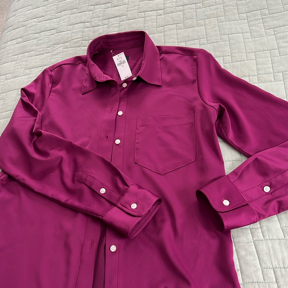 Gap shirt/blouse new with tags deep plum color. Over size style.